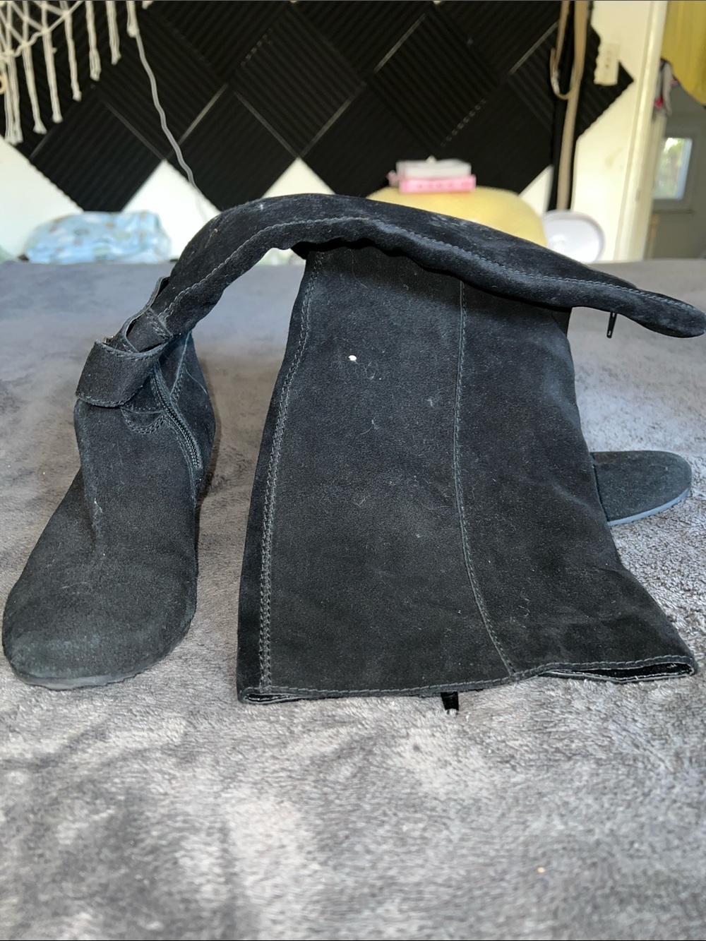 BCBGeneration Black Suede Over-the-Knee Heeled Boots